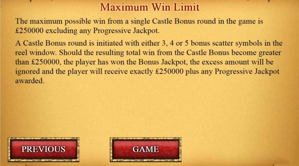 Maximum Win Limit $250,000 - Casino Codes