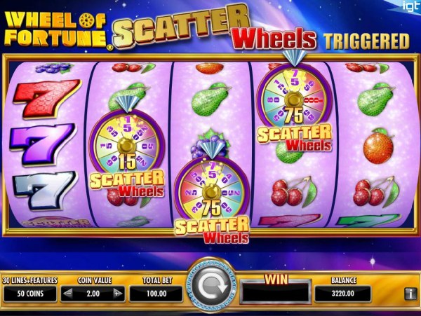 Casino Codes - Scatter Wheel Bonus feature triggered.