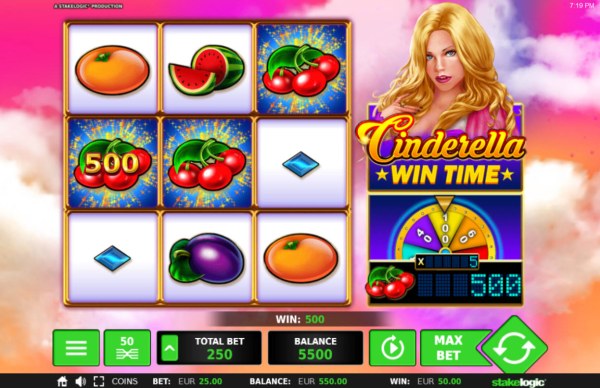 Cherry symbols trigger a 500 coin win by Casino Codes