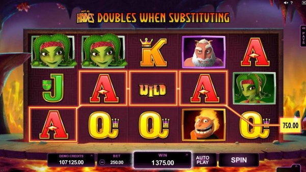 Multiple winning paylines triggers a 1375.00 big win! - Casino Codes