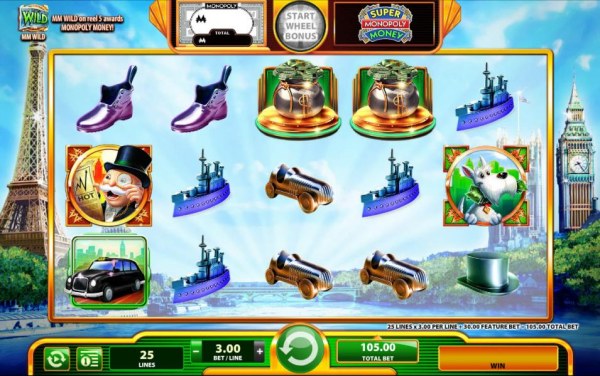 Casino Codes - Main game board featuring five reels and 25 paylines with a $250,000 max payout