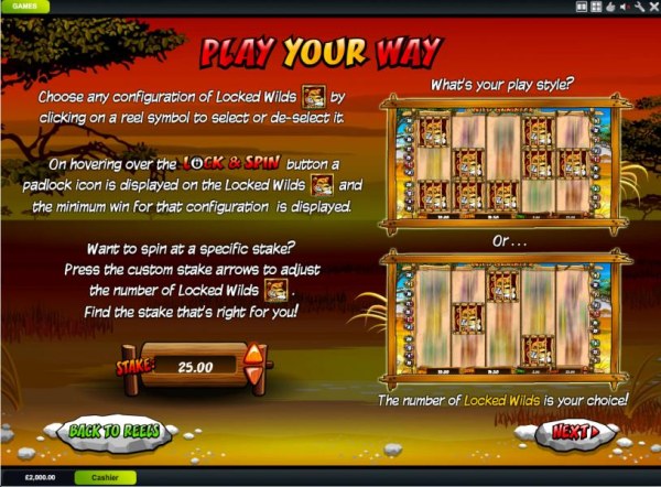 play your way, choose which wilds to lock in place - Casino Codes