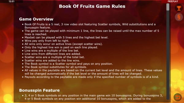 Casino Codes image of Book of Fruits