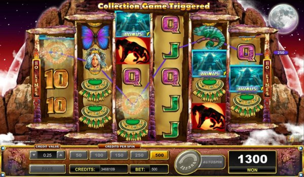 Three scattered bonus symbols triggers bonus feature. - Casino Codes