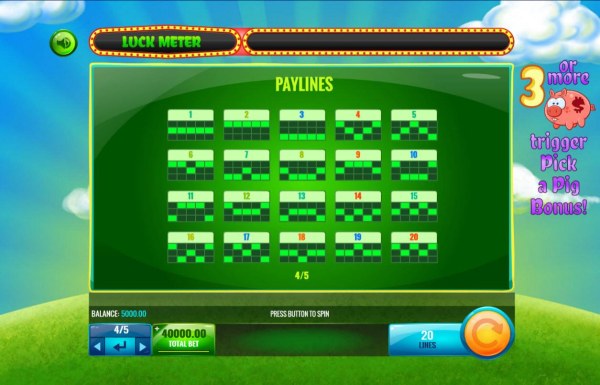 Casino Codes - Pay Lines 1-20