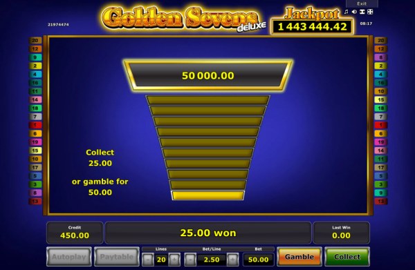 Casino Codes - Ladder Gamble Feature Game Board