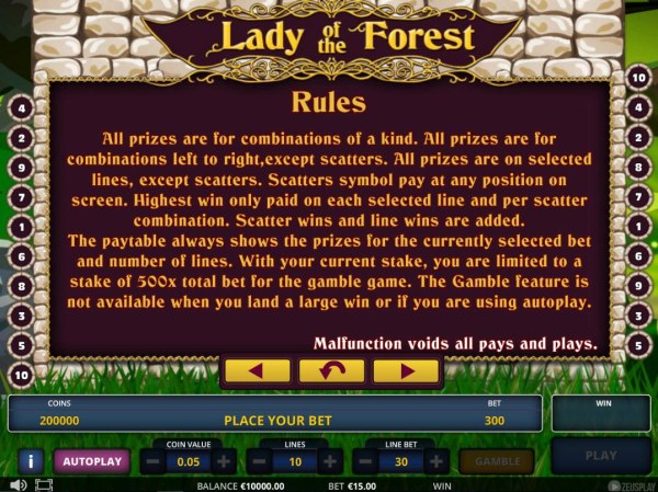 Lady of the Forest by Casino Codes