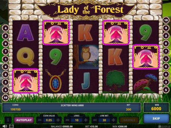 Casino Codes - Landing 3 or more Crystal Ball scatter symbols anywhere on the screen triggers a cash prize and free games feature.
