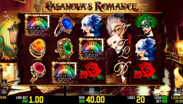 Casino Codes image of Casanova's Romance