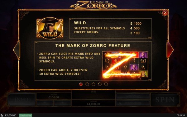Casino Codes image of The Mask of Zorro