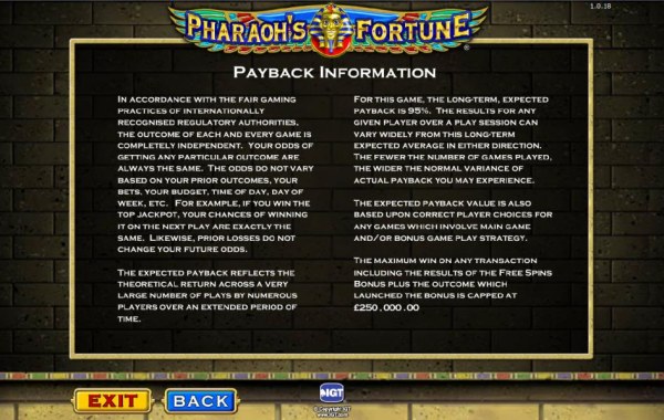Casino Codes image of Pharaoh's Fortune