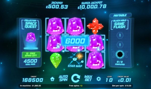 Space Quest Bonus Game Board by Casino Codes