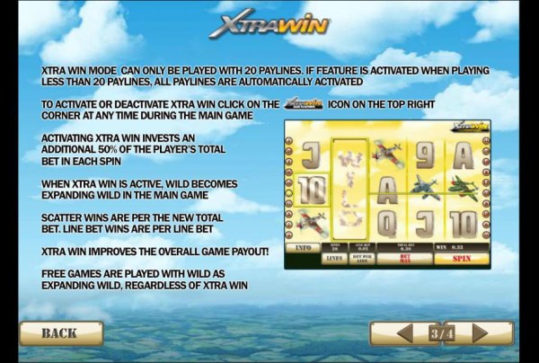 Casino Codes - activating xtra win invests an additional 50% of the players total bet in each spin