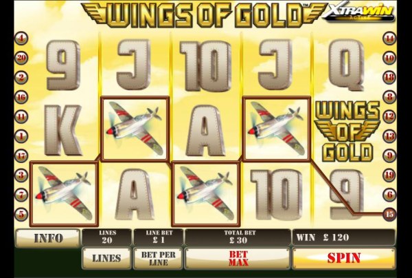 four spitfire symbols lead to a 120 credit jackpot - Casino Codes