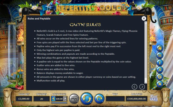 Nefertiti's Gold by Casino Codes