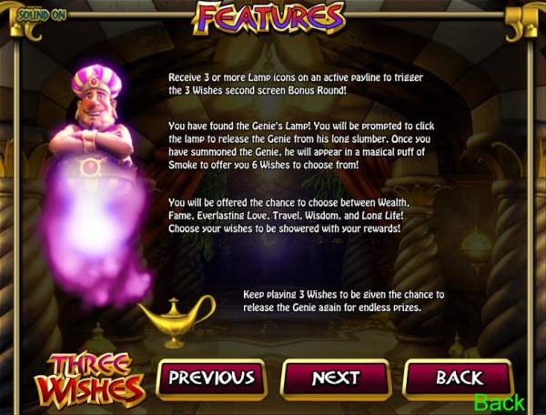 second screen bonus round feature rules by Casino Codes