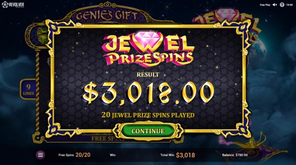 Total free spins payout by Casino Codes