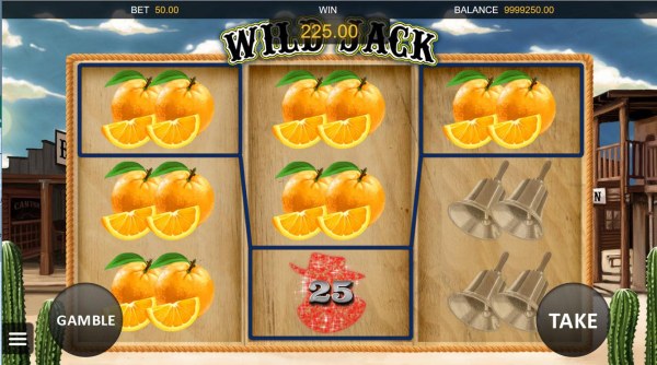 A 225.00 jackpot triggered by multiple winning oranges. by Casino Codes