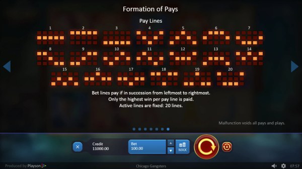 Paylines 1-20 by Casino Codes