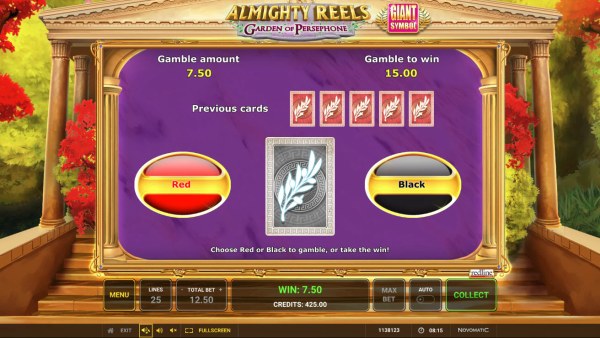Red or Black Gamble feature - Casino Codes