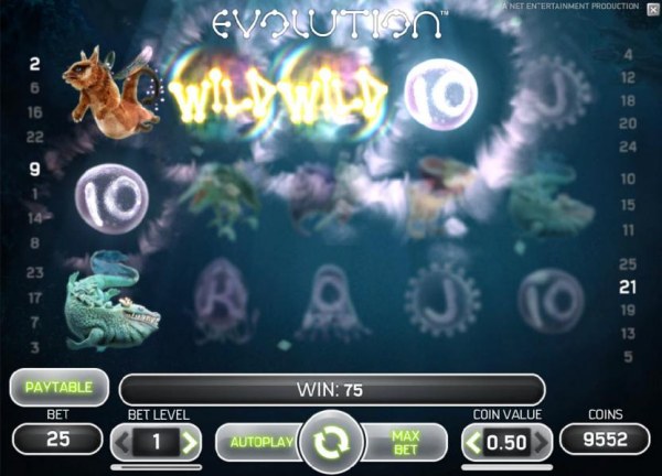 Casino Codes - wild symbols triggers multiple winning paylines for a 75 coin jackpot