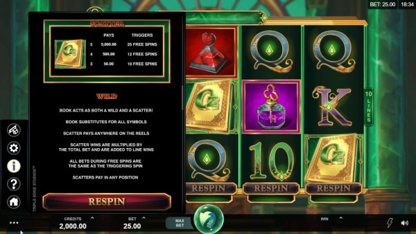 Book of Oz Respin Feature by Casino Codes