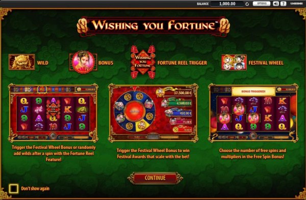 game features include Wild, Bonus, Fortune Wheel trigger and Festival Wheel. by Casino Codes