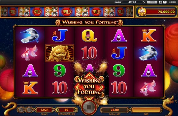 Casino Codes - Fortune Wheel Trigger lands on 3rd reel triggering bonus feature.