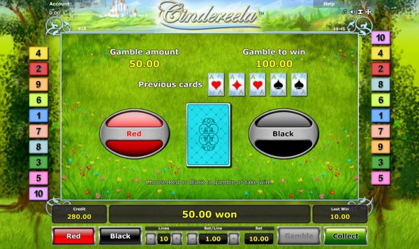 Casino Codes - Gamble Feature - To gamble any win press Gamble then select Red or Black.