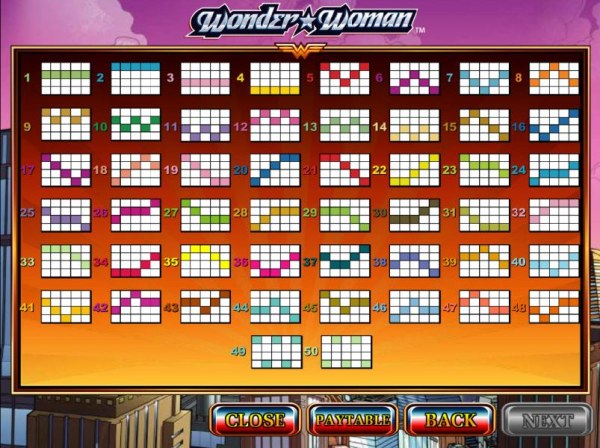 50 paylines configuration layouts by Casino Codes