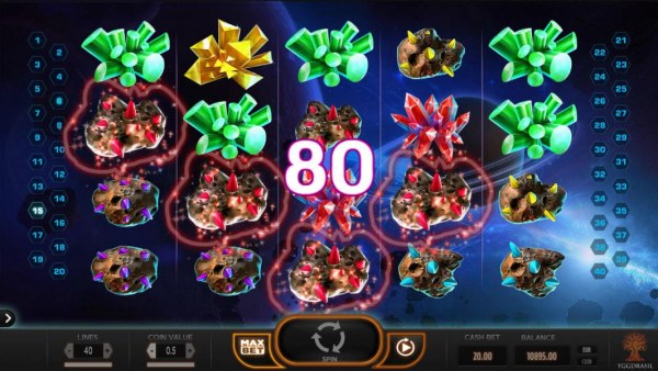 A four of a kind leads to an 80 coin payout by Casino Codes