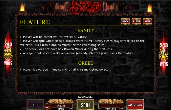 Casino Codes image of Seven Deadly Sins