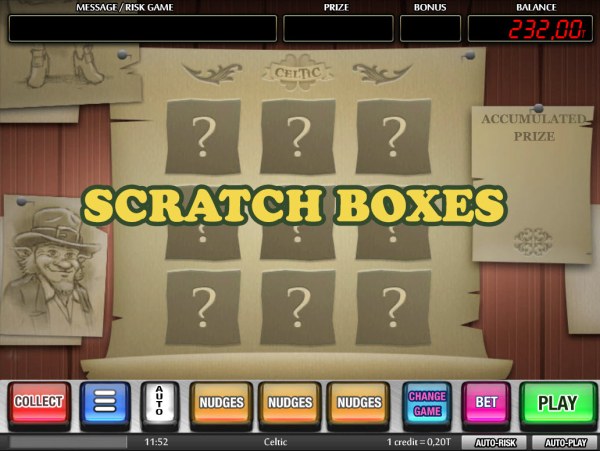 Scratch game activated by Casino Codes