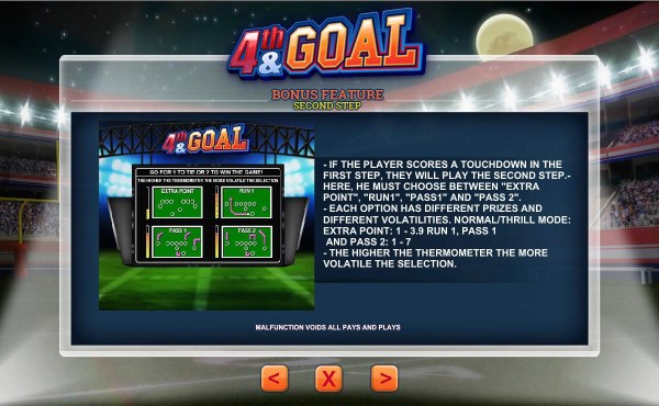 Bonus Feature Step two - Must choose between Extra Point, Run1, Pass1 or Pass2. by Casino Codes