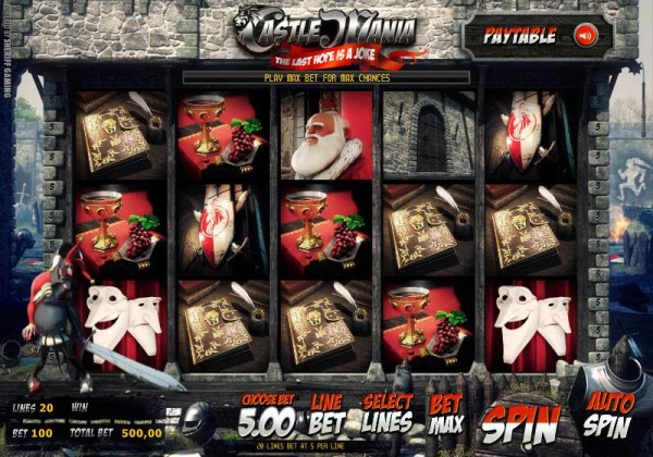 main game board featuring five reels and twenty paylines - Casino Codes