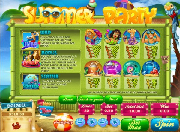 Casino Codes image of Summer Party