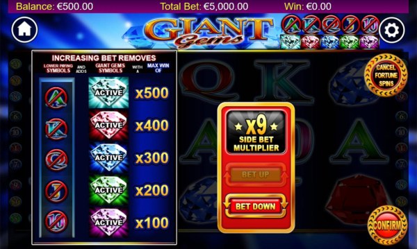 Casino Codes image of Giant Gems Wins!