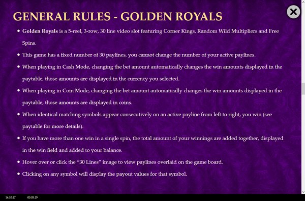 Casino Codes image of Golden Royals