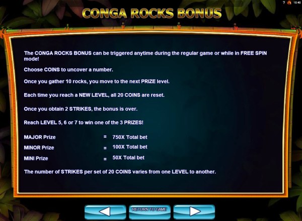 Conga Rocks Bonus Rules - Casino Codes