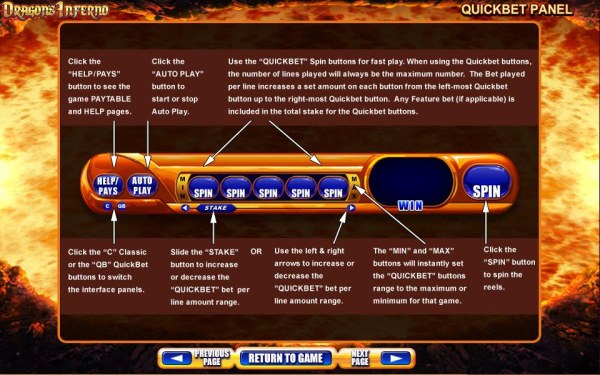 Quickbet Panel layout and description - Casino Codes