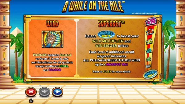 Wild - Pharaoh appears stacked on reels 2, 3 and 4 only and substitutes for all symbols except scattered Jewel and Scarab symbols. - Casino Codes