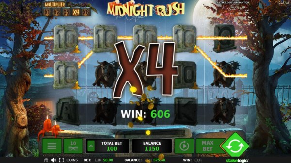 A random x4 multiplier triggers a big win. - Casino Codes