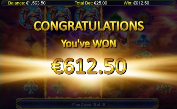 Free Games total win is 612.50 by Casino Codes