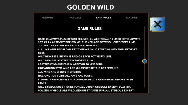 Casino Codes - General Game Rules