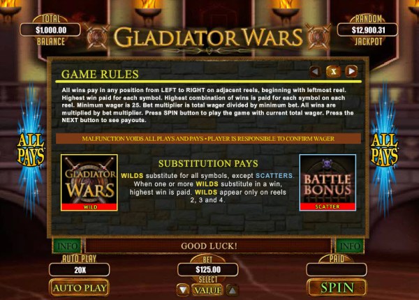 Casino Codes image of Gladiator Wars