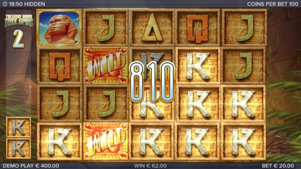 Multiple winning combinations triggers an 810 coin win by Casino Codes