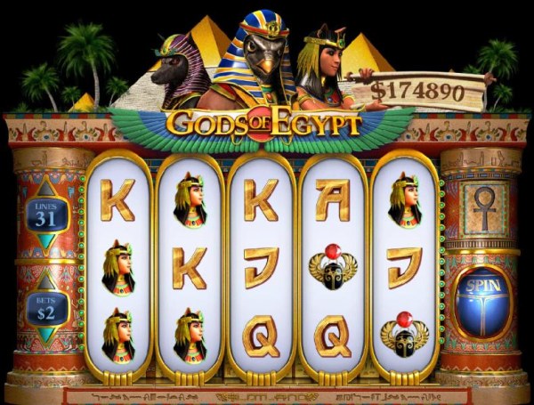 Casino Codes - Main game board featuring five reels and 31 paylines with a Progressive Jackpot for a max payout