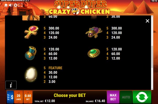 Casino Codes image of Super Duper Crazy Chicken