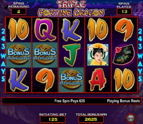bonus feature can be retriggered during bonus game by Casino Codes