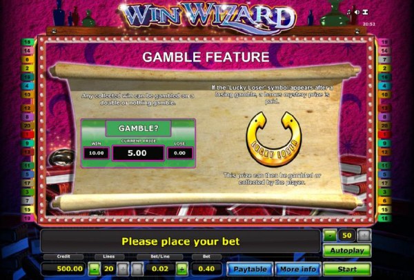 gamble feature - Casino Codes